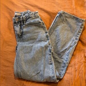 Good American Light Blue wash medium  Rise straight leg Jeans size 00 / 24